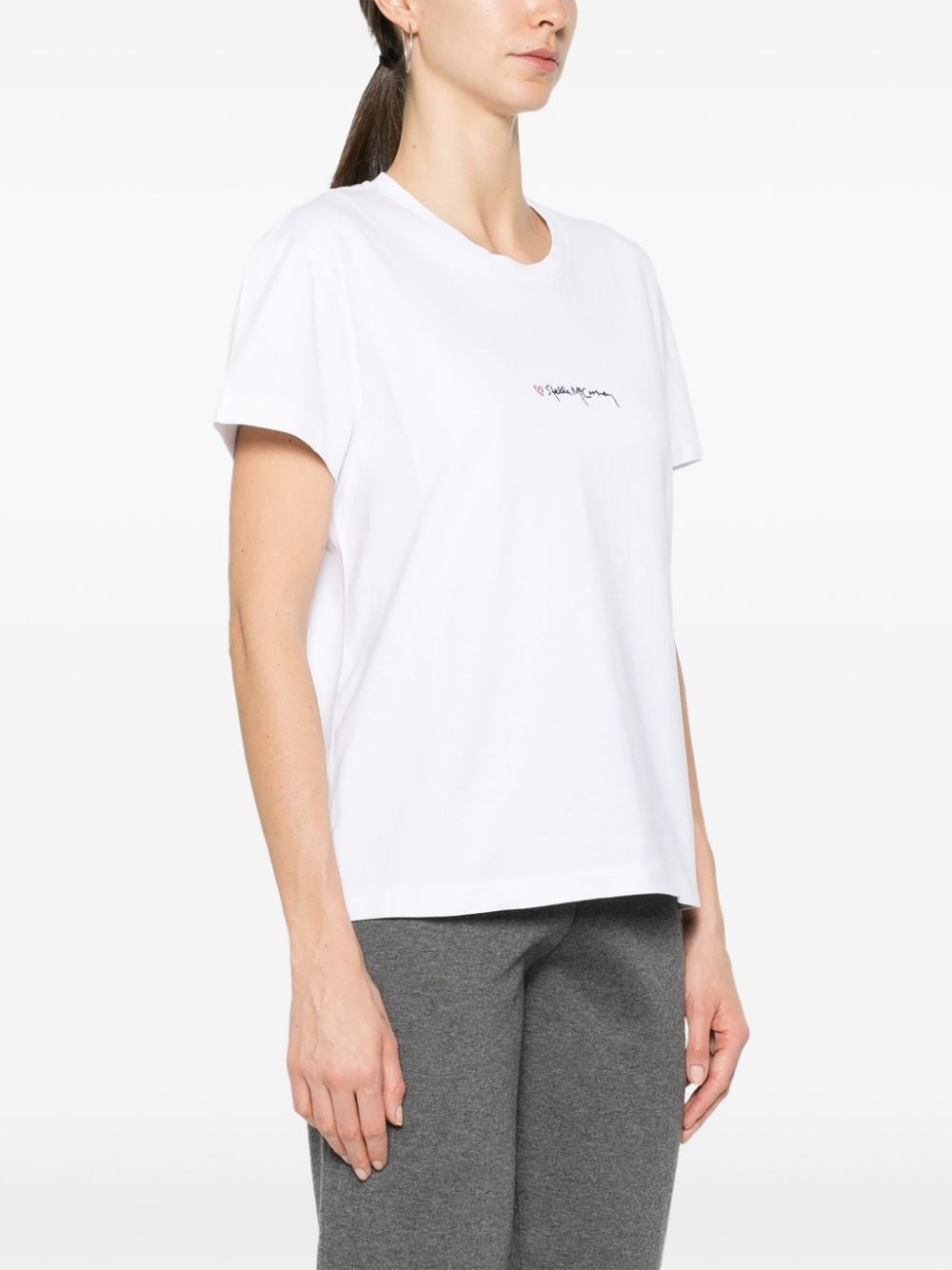 logo-embroidered cotton T-shirt - 3