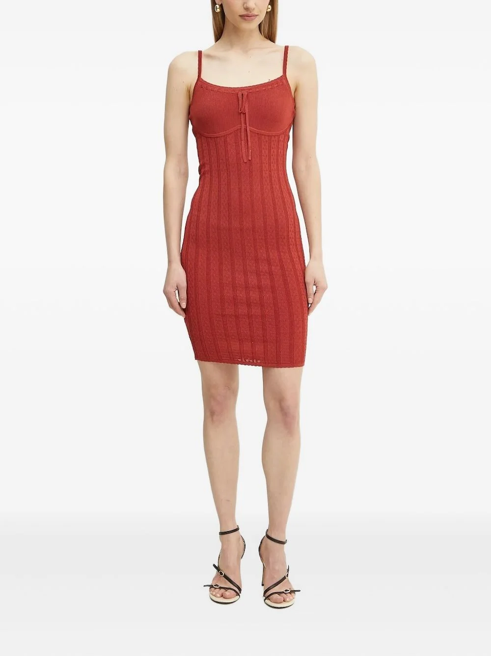 ribbed knit mini dress - 1