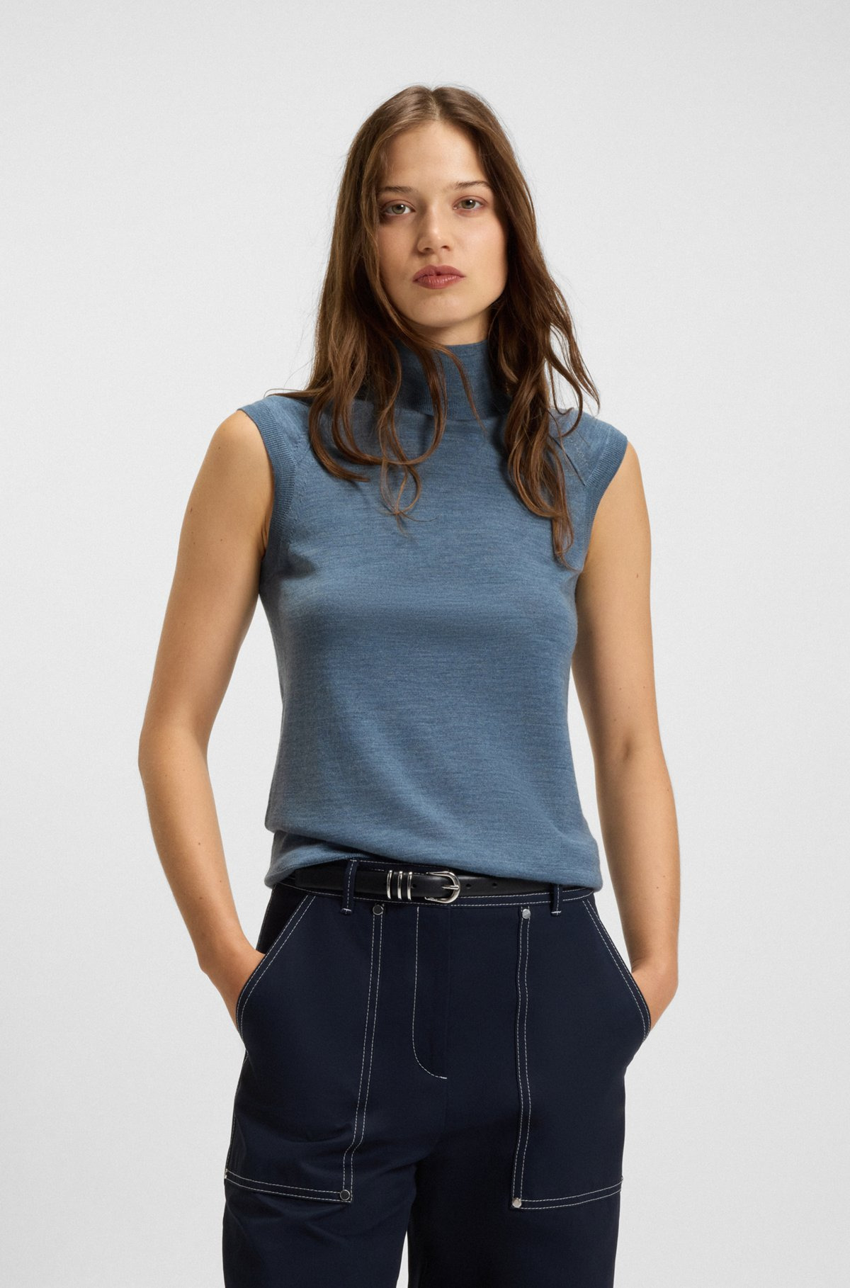 HIGH-NECK TOP IN MERINO WOOL - 2