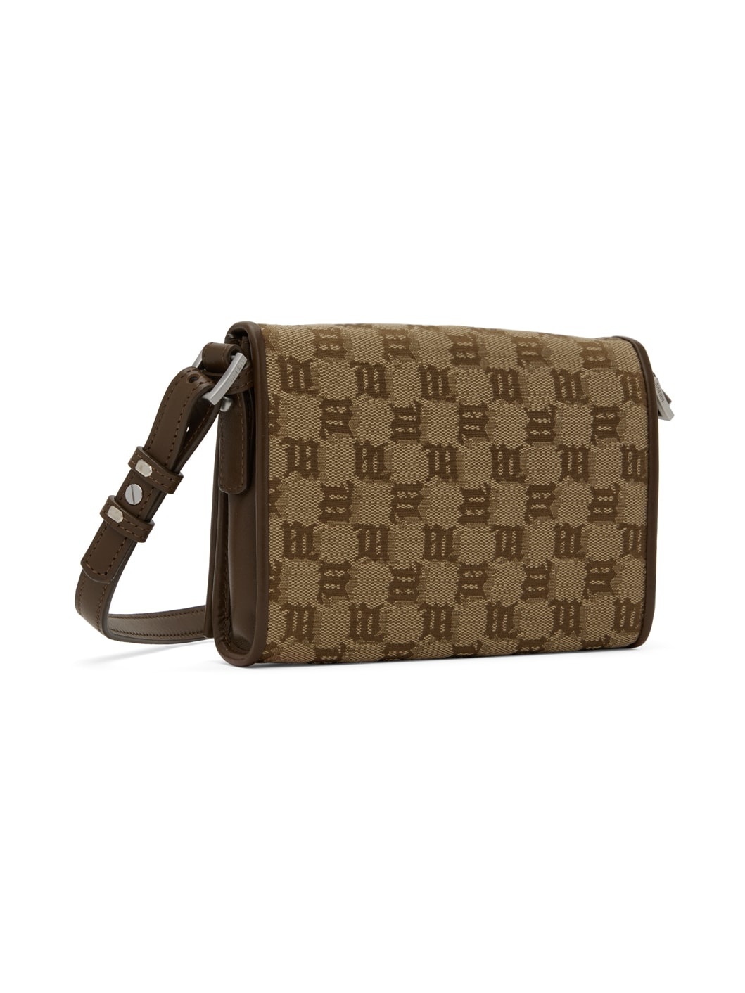 SSENSE Exclusive Brown & Taupe Jacquard Monogram Phone Pouch - 3