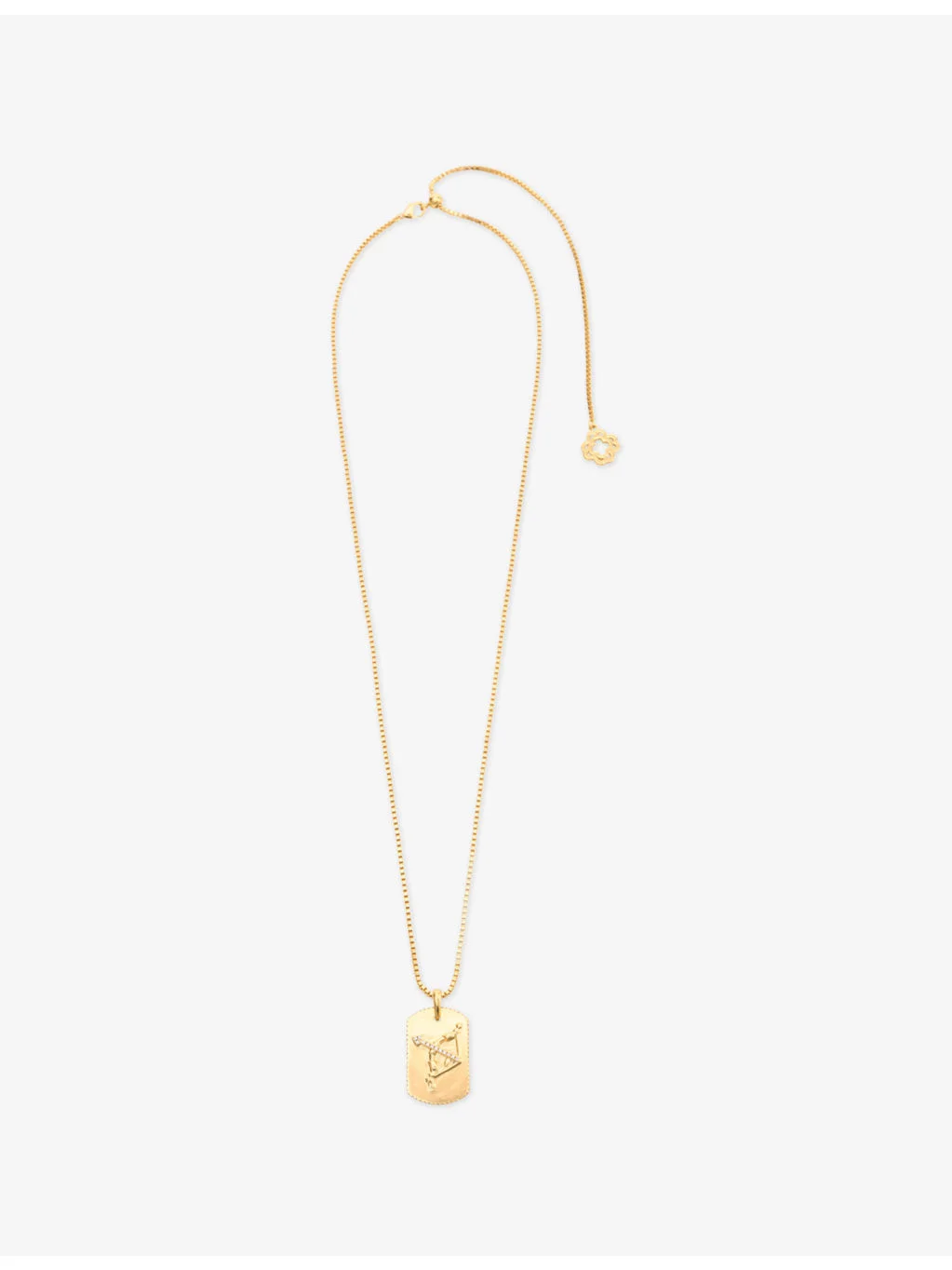 Zodiac-Plaque Metal Necklace - 1