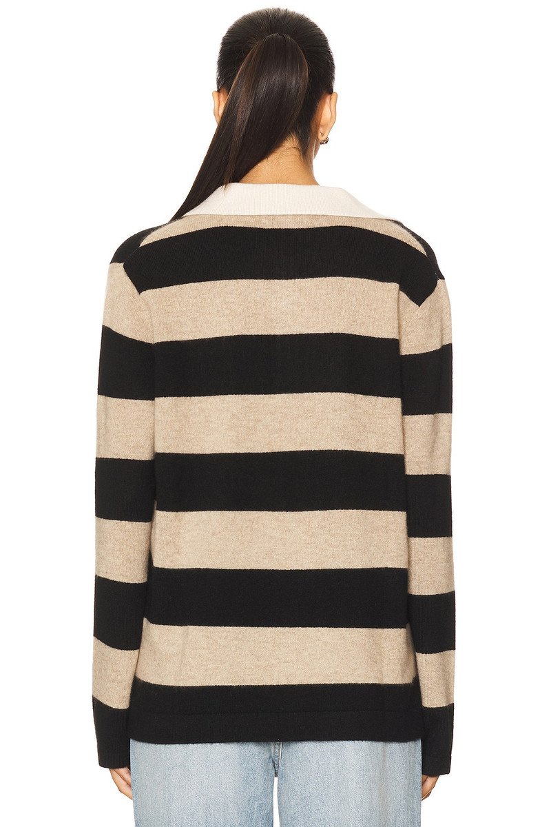 WHITE & WARREN Cashmere Rugby Stripe Polo outlook