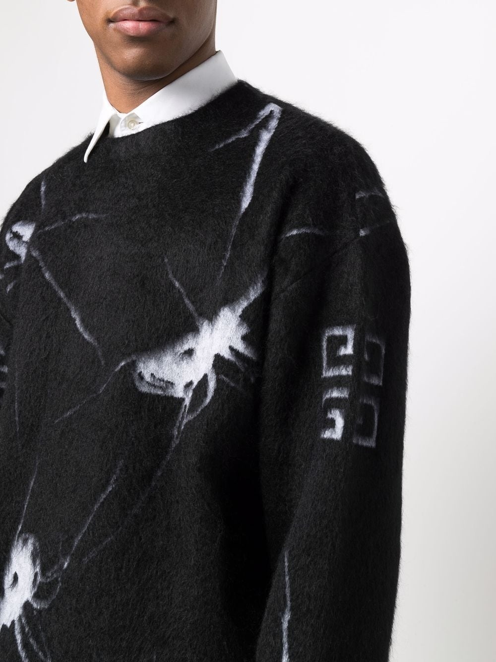 Spider's Web graphic-print knit jumper - 5