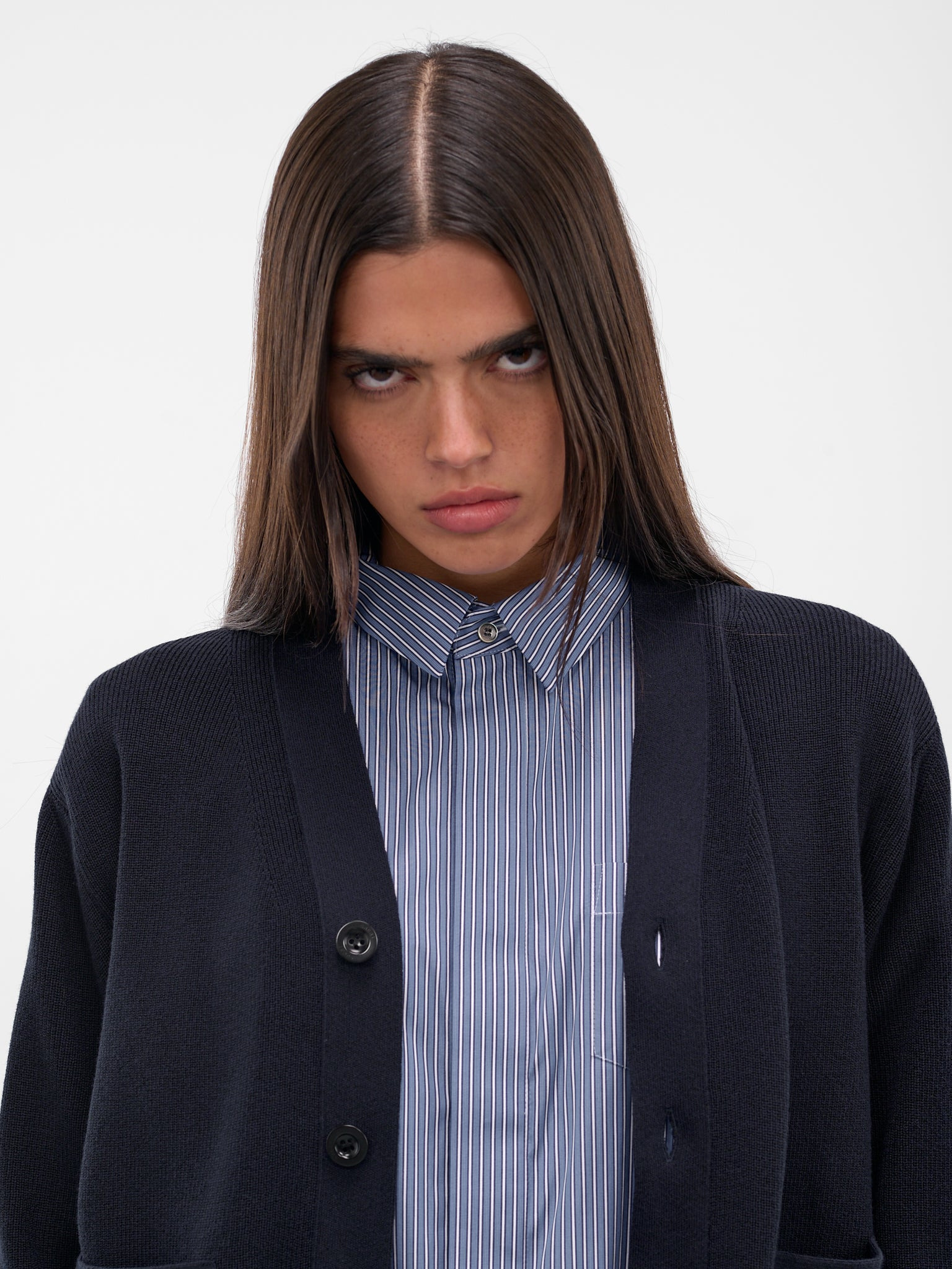 Navy Hybrid Layered Cardigan - 4