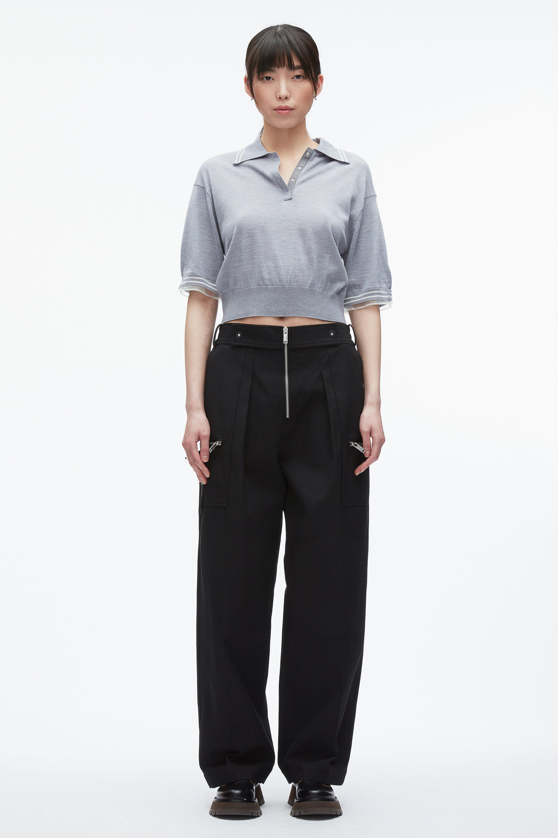 Cropped Polo with Organza - 2