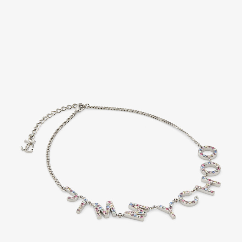 Jimmy Choo Necklace
Silver-Finish Metal Jimmy Choo Chain Necklace with Multi-colour Crystals 3