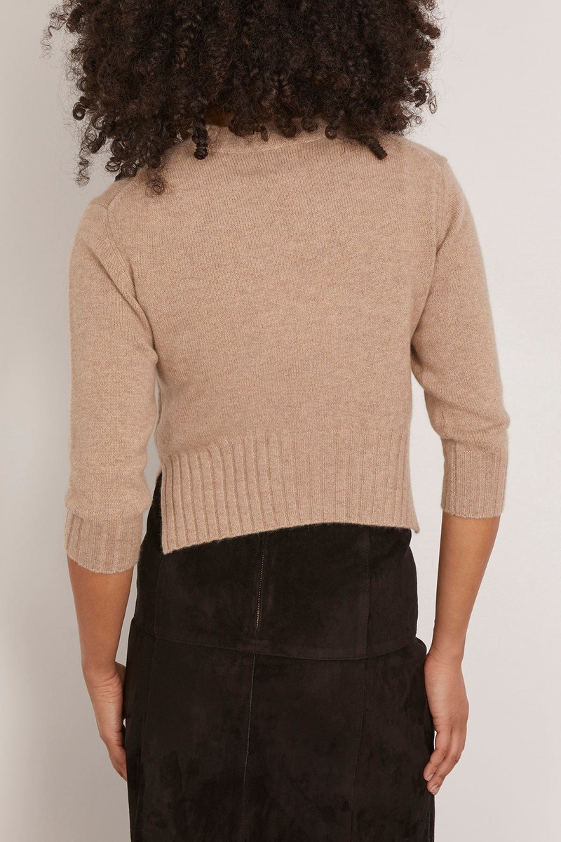 Mora Cropped Sweater in Beige Melange 4