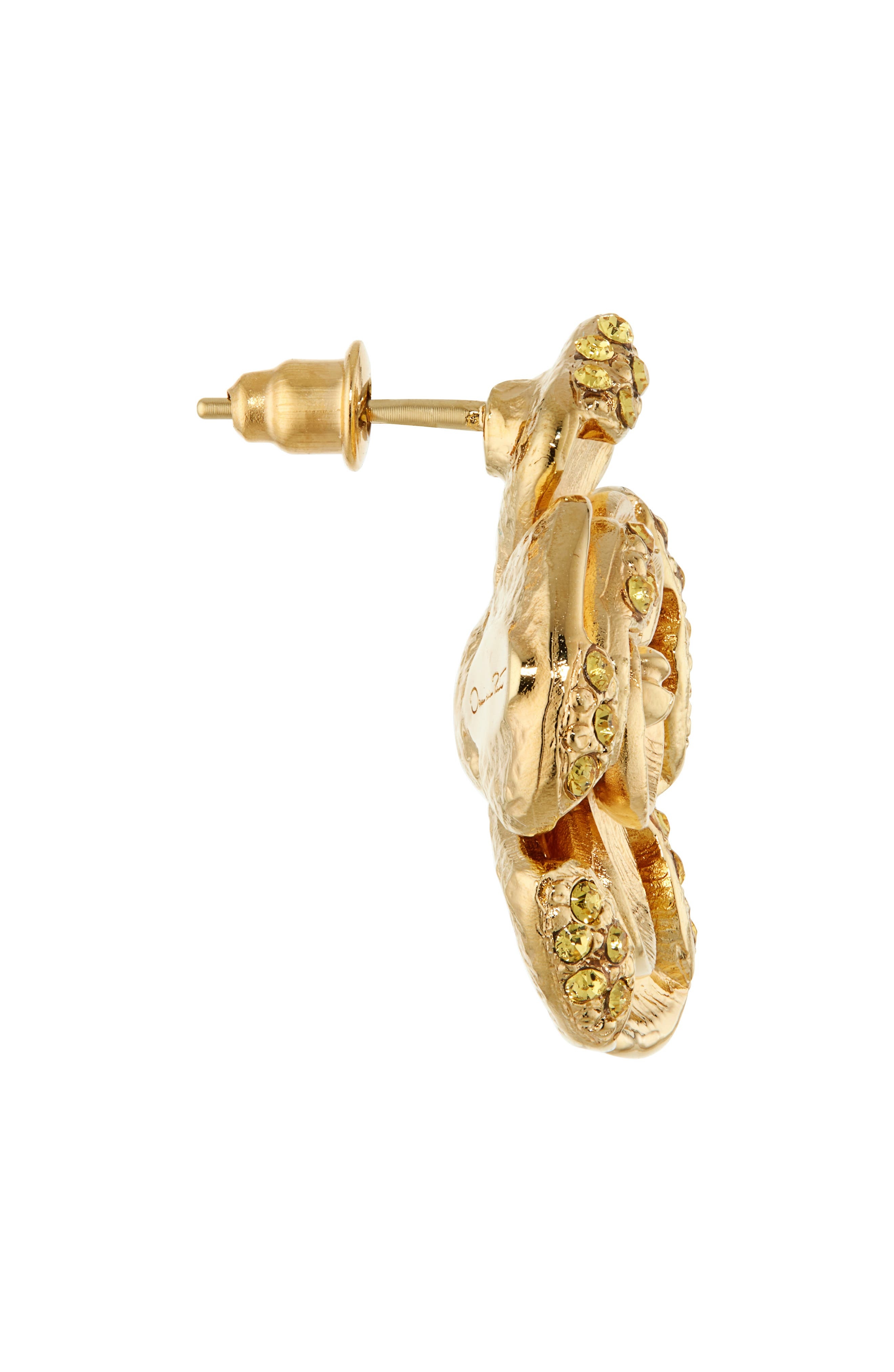 Oscar de la Renta Small Pavé Rose Stud Earrings in Light Topaz at Nordstrom - 3