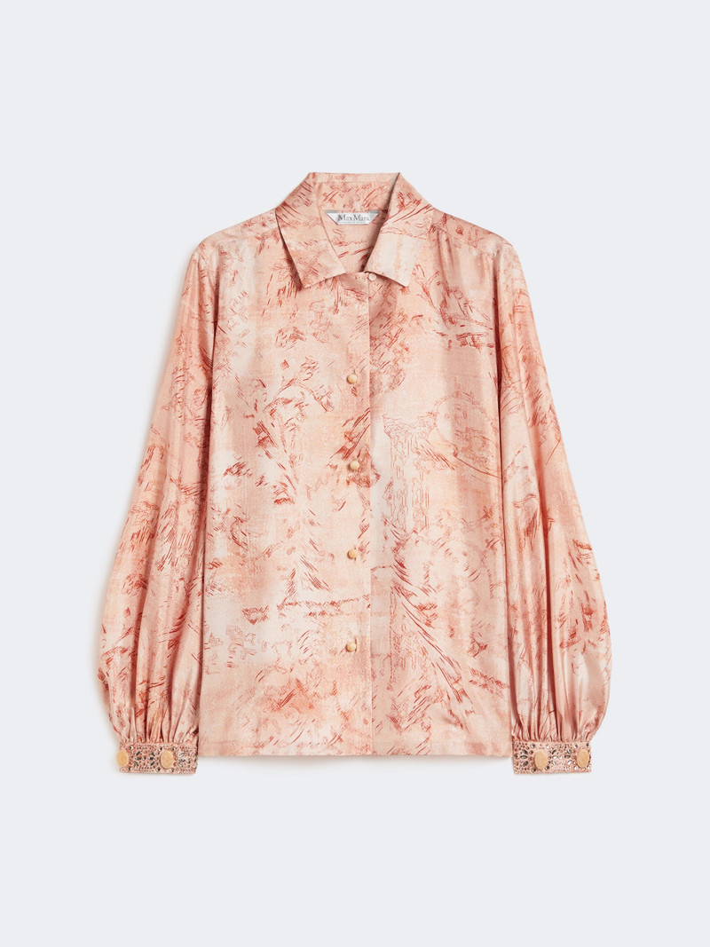CRESPO Printed silk shirt - PINK 1