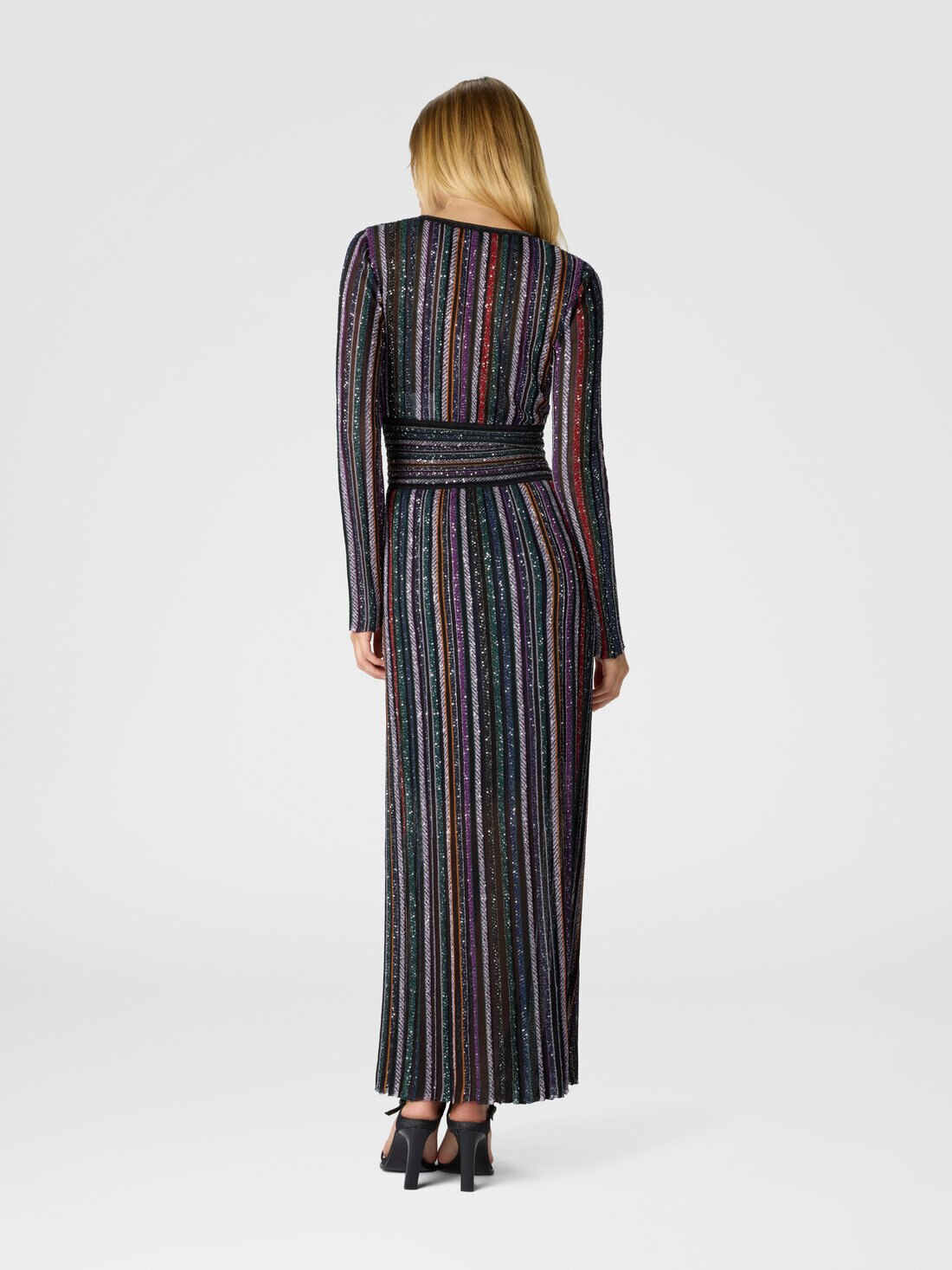Long Dress with Sequin Embellishment - 3
