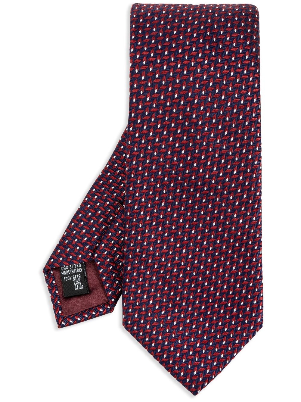 patterned-jacquard silk tie - 1