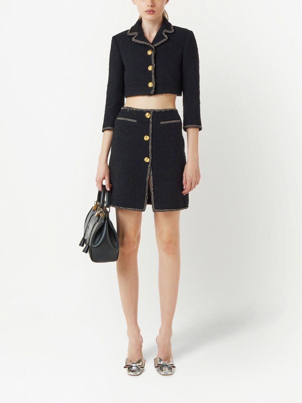 high-waisted tweed mini skirt - 2