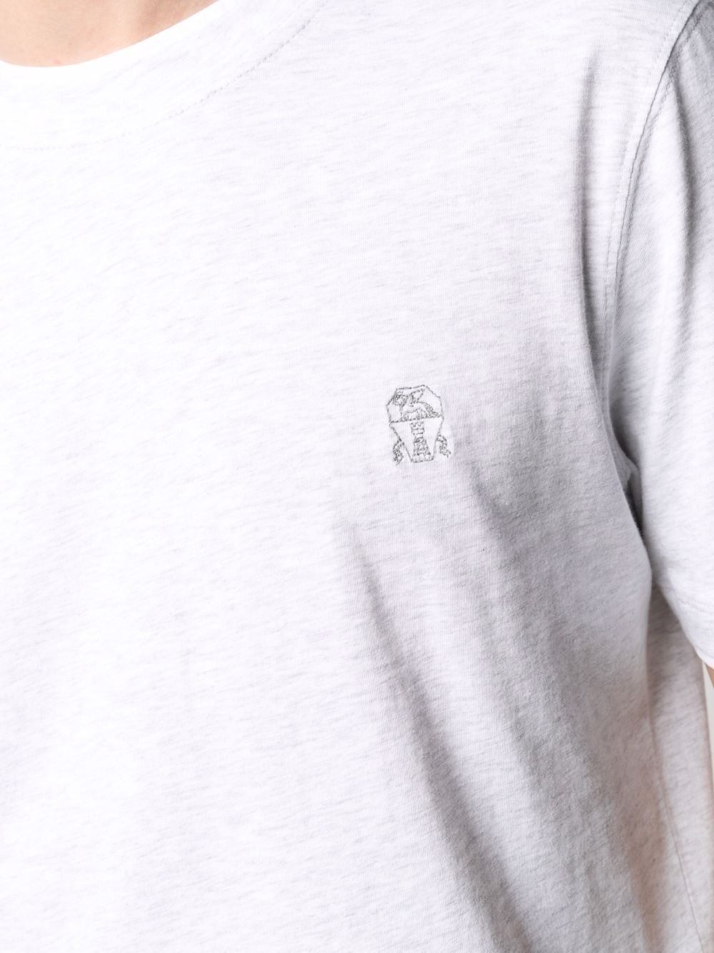 logo-embroidered cotton T-shirt - 5