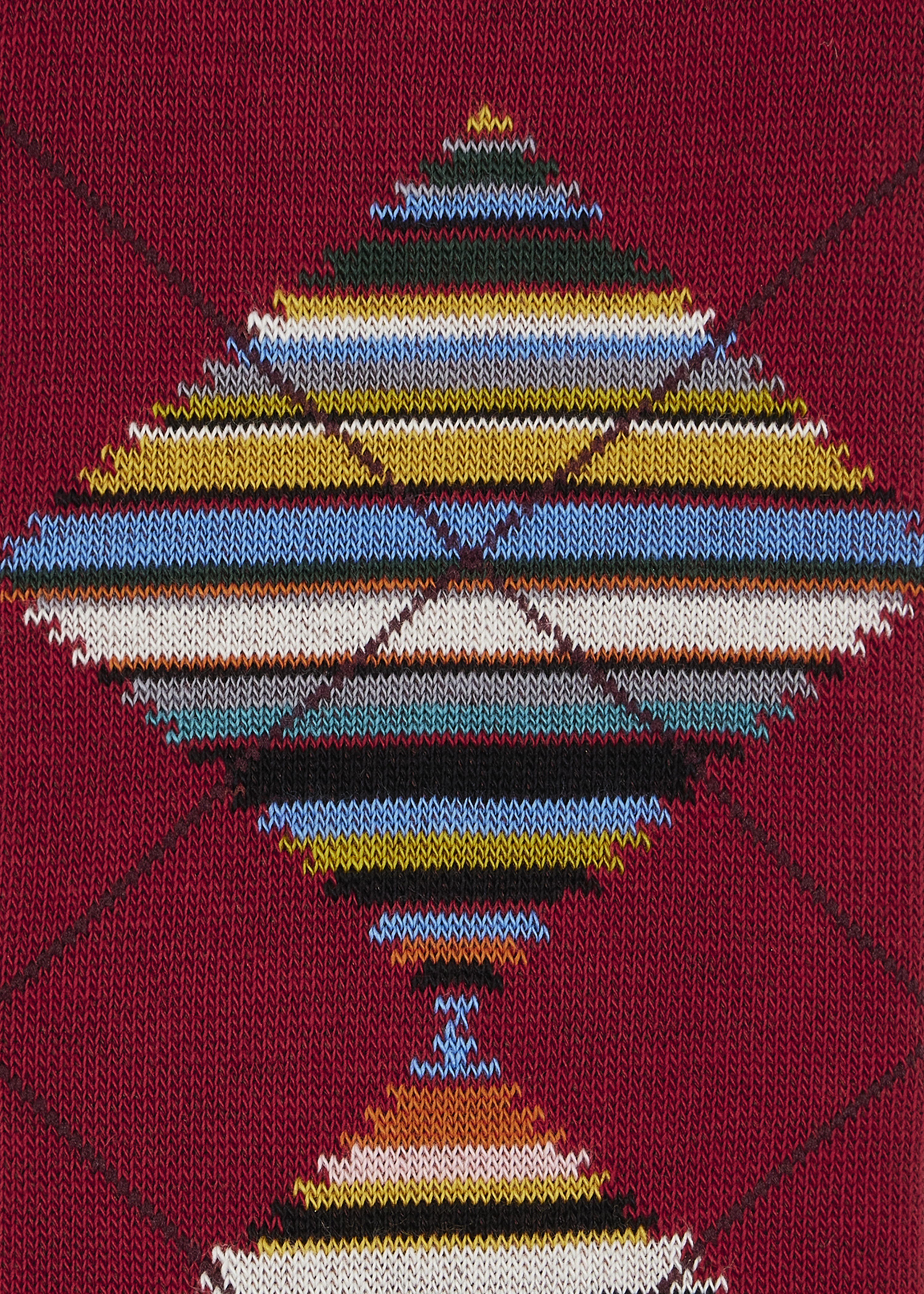 Dark Red 'Signature Stripe' Argyle Socks - 3