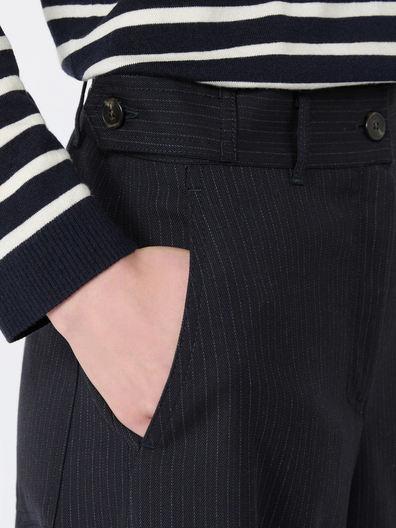 BRAVO Wool and cotton gabardine trousers - NAVY 5