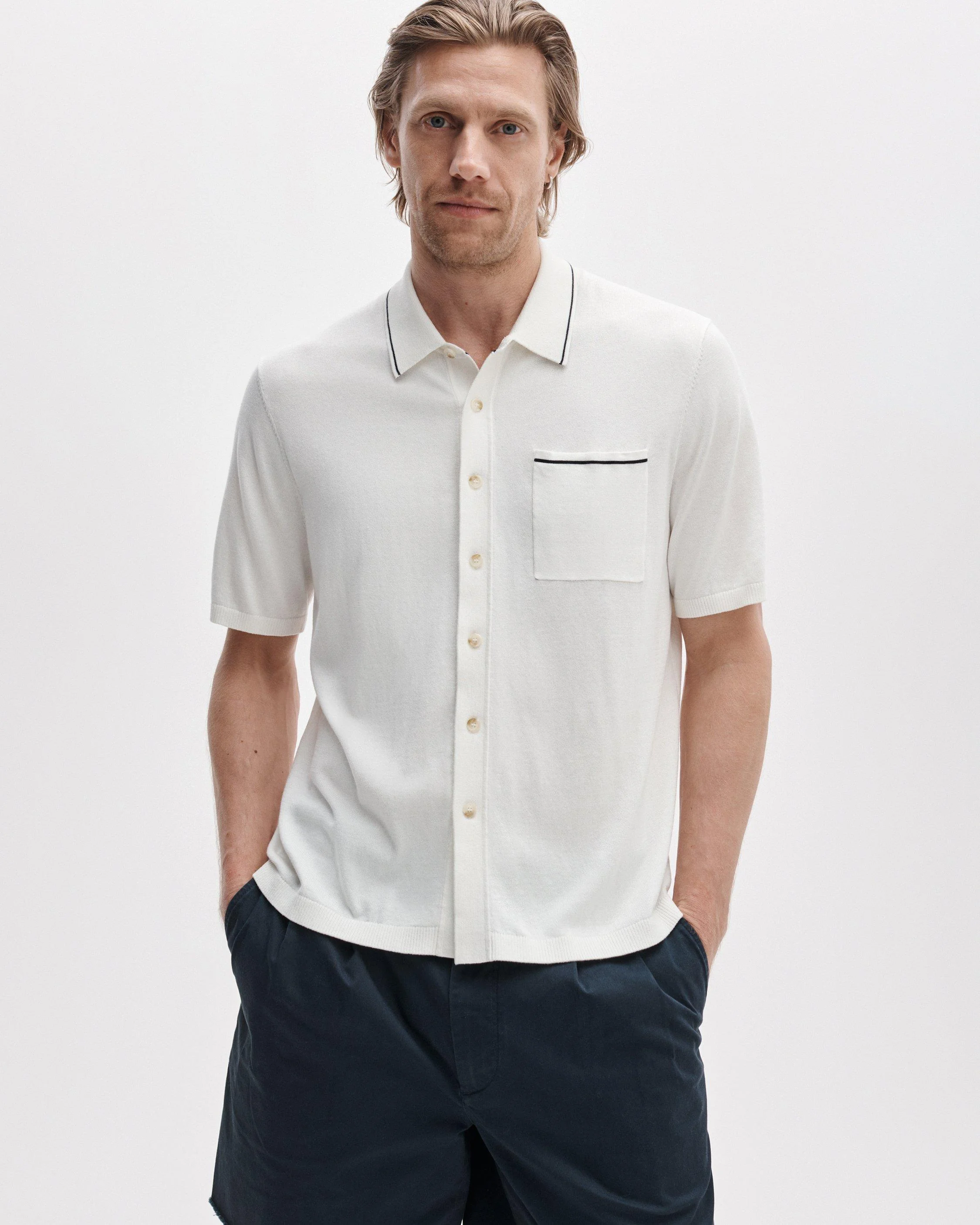 Dalton Silk-Cotton Knit Shirt - 1