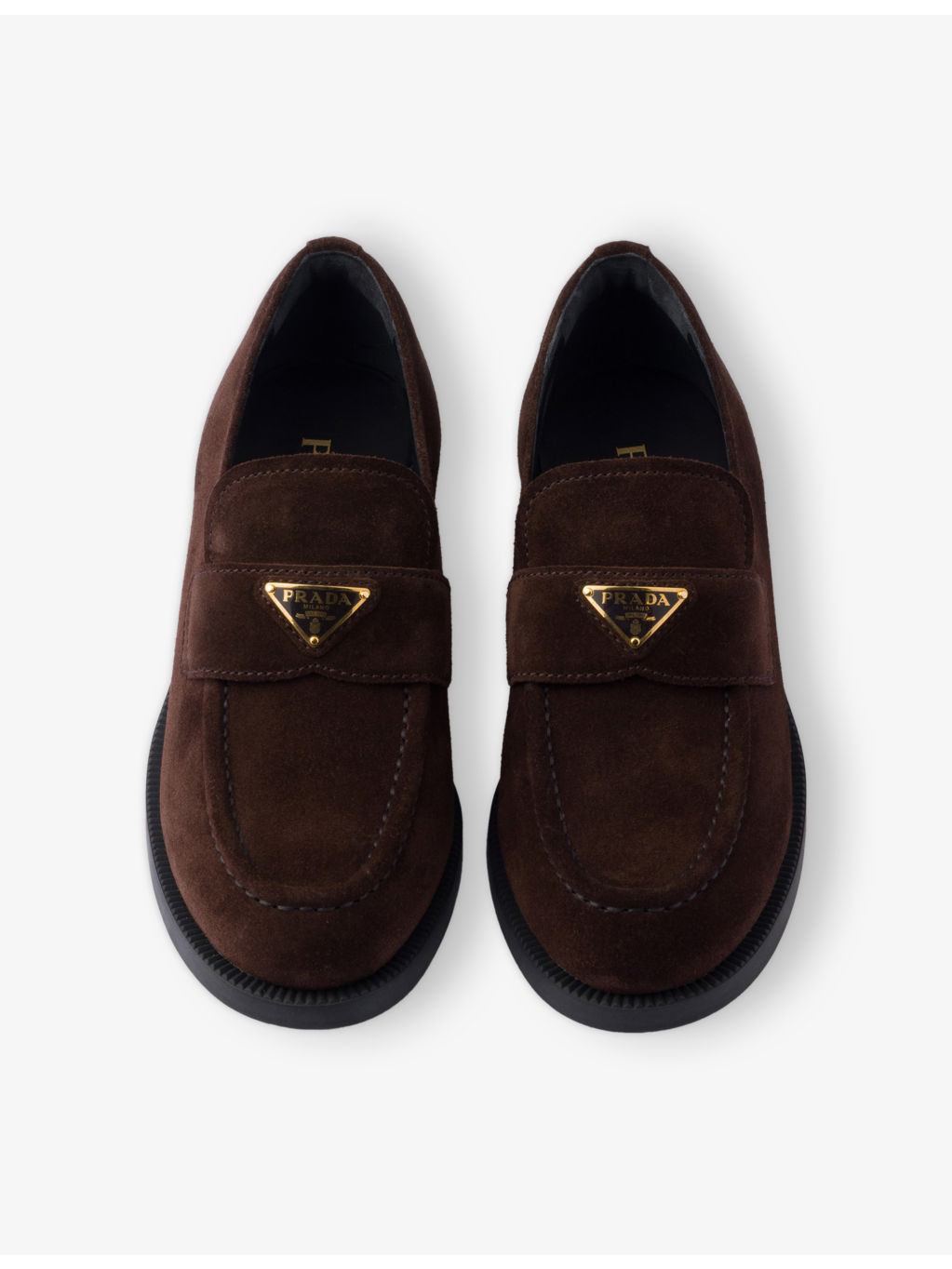 Triangle Logo-Plaque Suede Loafers - 2