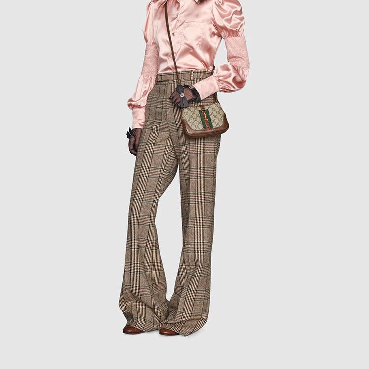 (WMNS) Gucci Jackie 1961 SeriesGG Canvas Clutch Single Shoulder Bag mini Brown Monogram 637092-HUHHG - 14