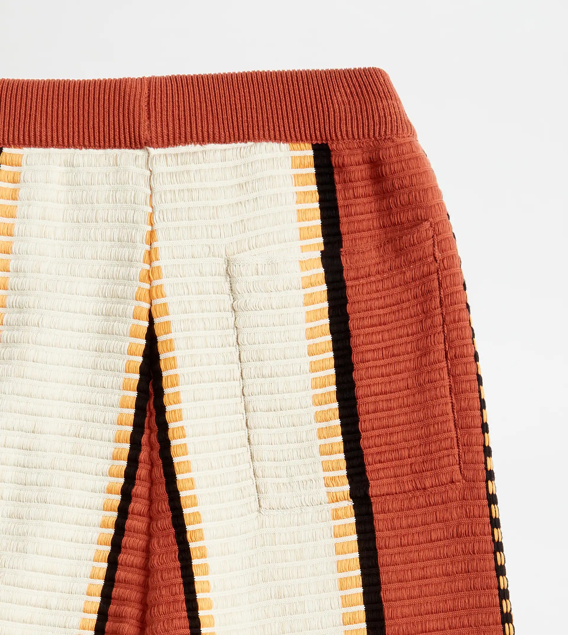 TROUSERS IN COTTON WITH FRINGES - ORANGE, OFF WHITE, YELLOW - 6