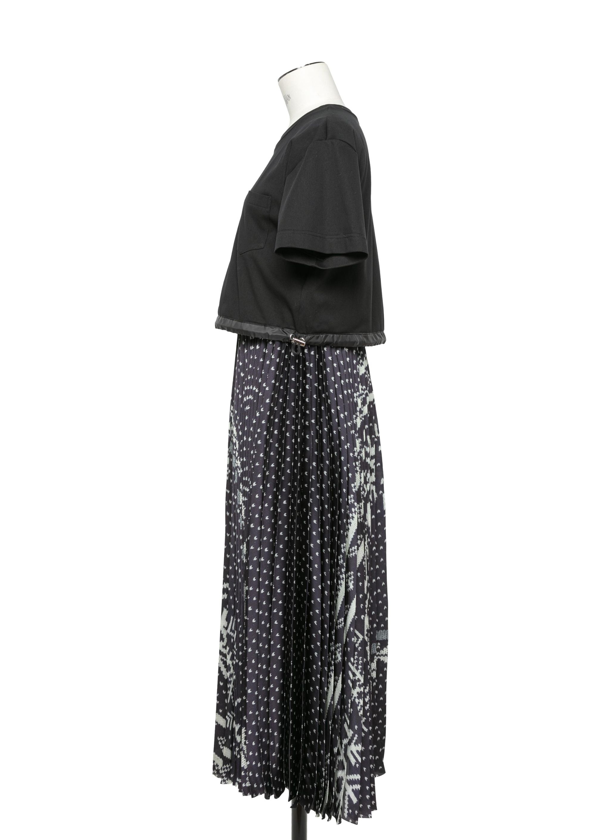 Pattern Knit Print Cotton Jersey Dress - 2