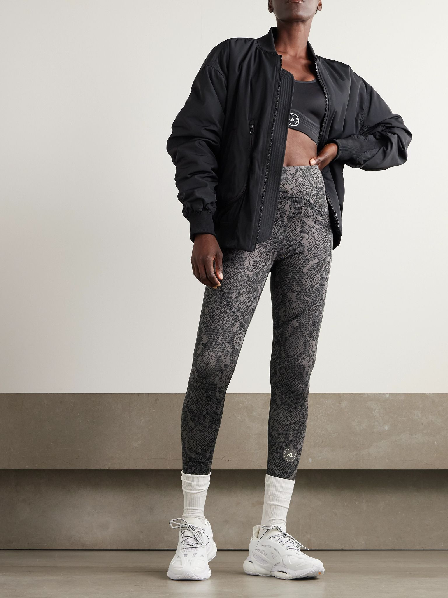 Printed recycled leggings Dark gray - 2