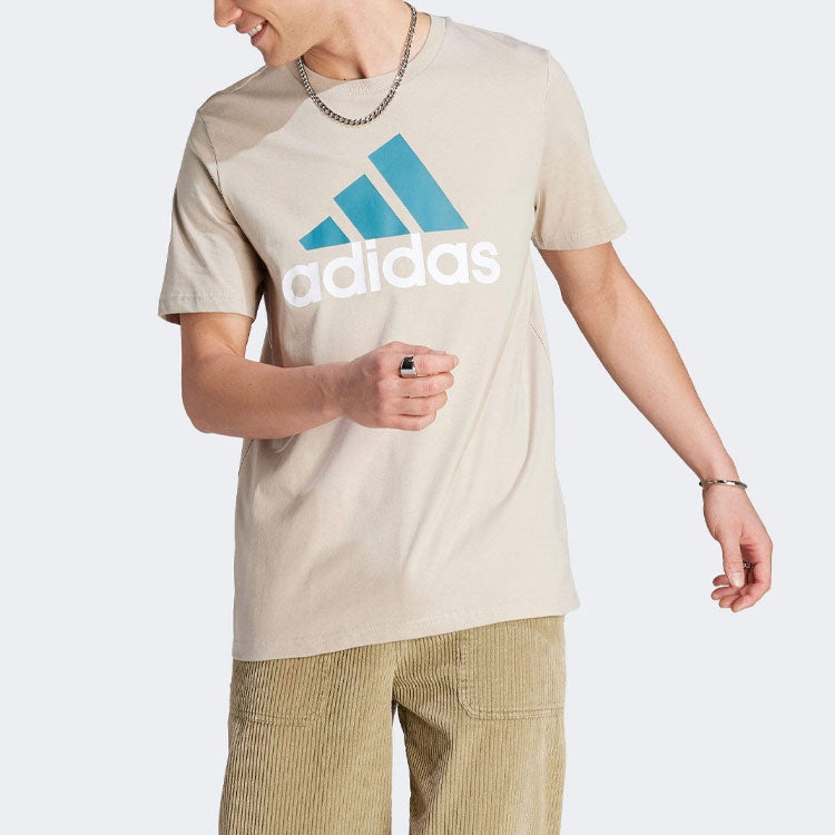 adidas Essentials Single Jersey Big Logo T-shirt 'Wonder Beige' IJ8575 - 2