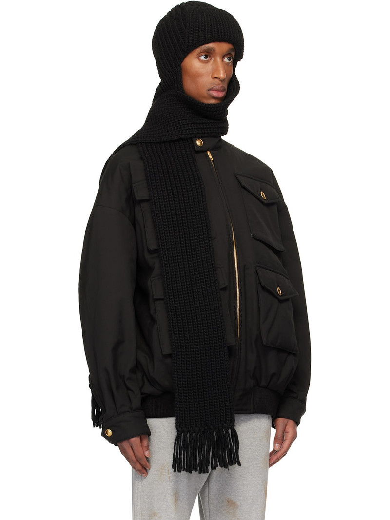 We11done Black Chunky Muffler Beanie outlook