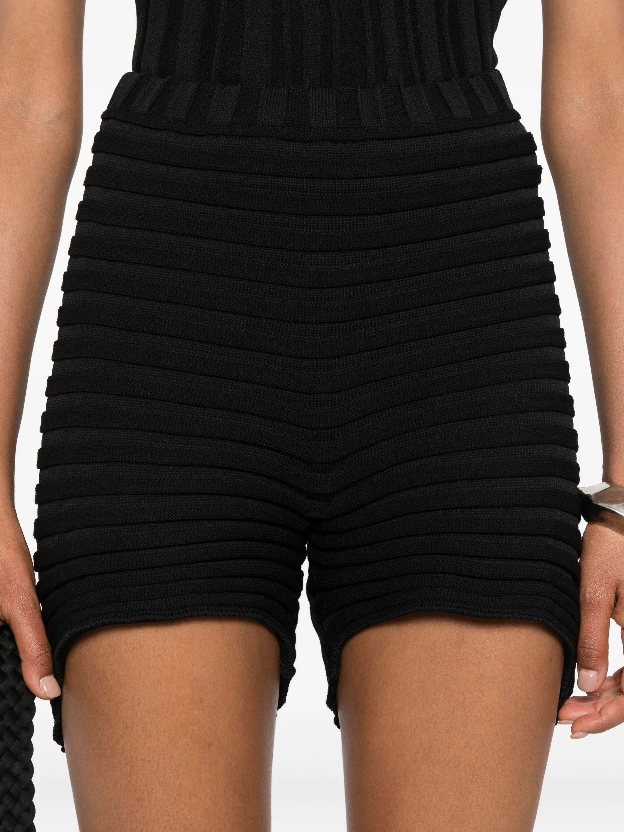 ribbed-knit shorts - 5