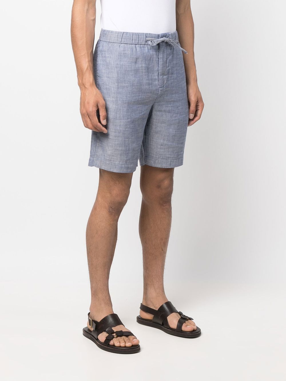 linen-cotton deck shorts - 3