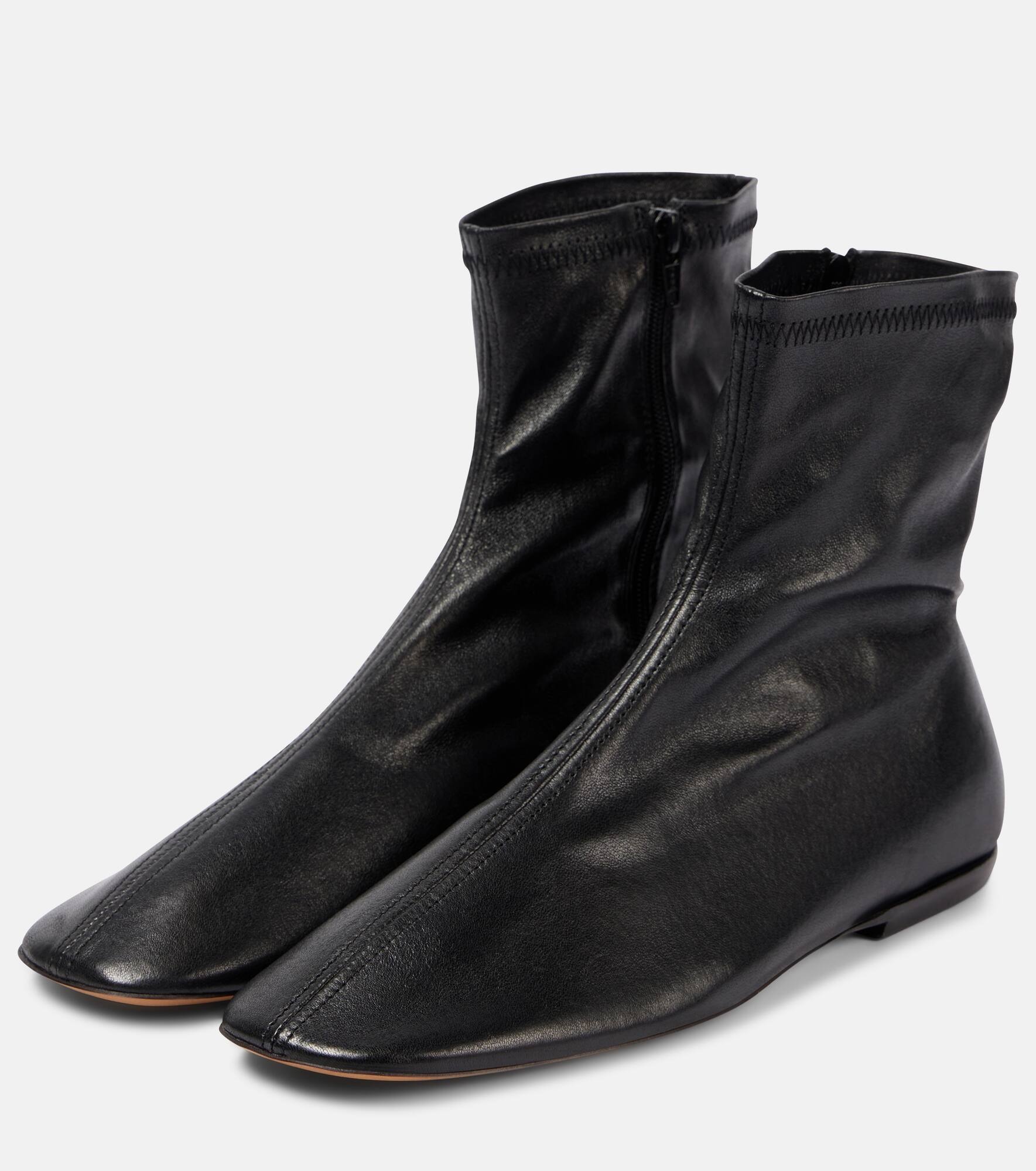 Glove leather ankle boots - 4