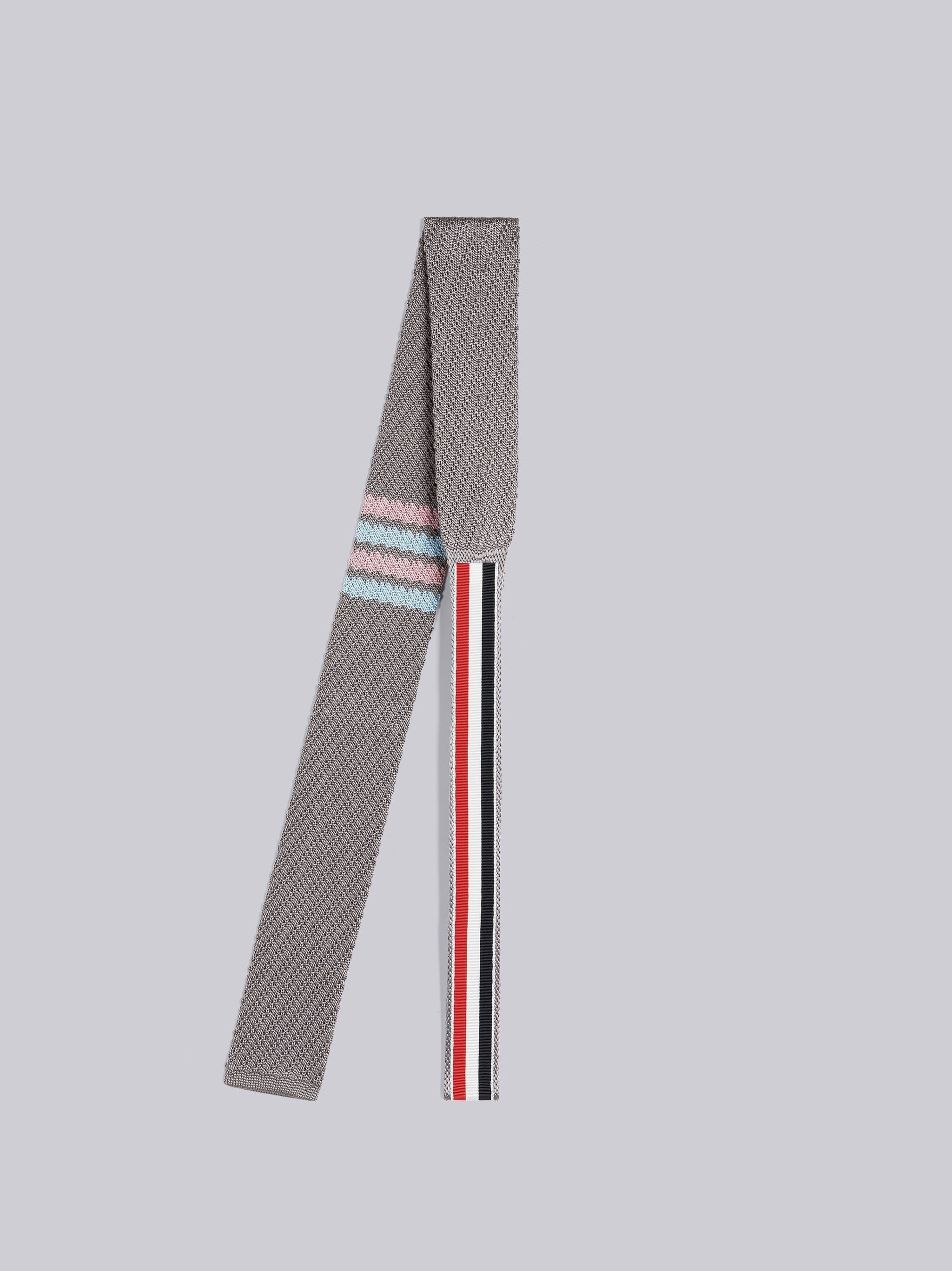 SILK KNIT 4-BAR STRIPE TIE - 3