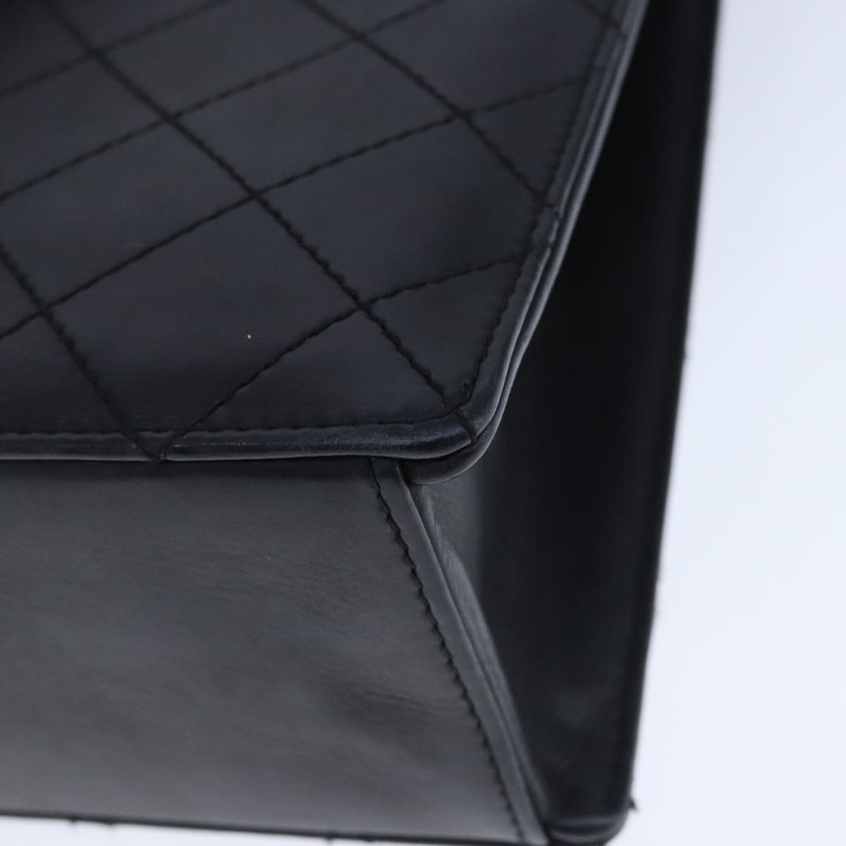 CHANEL Hand Bag Lamb Skin Black CC - 15
