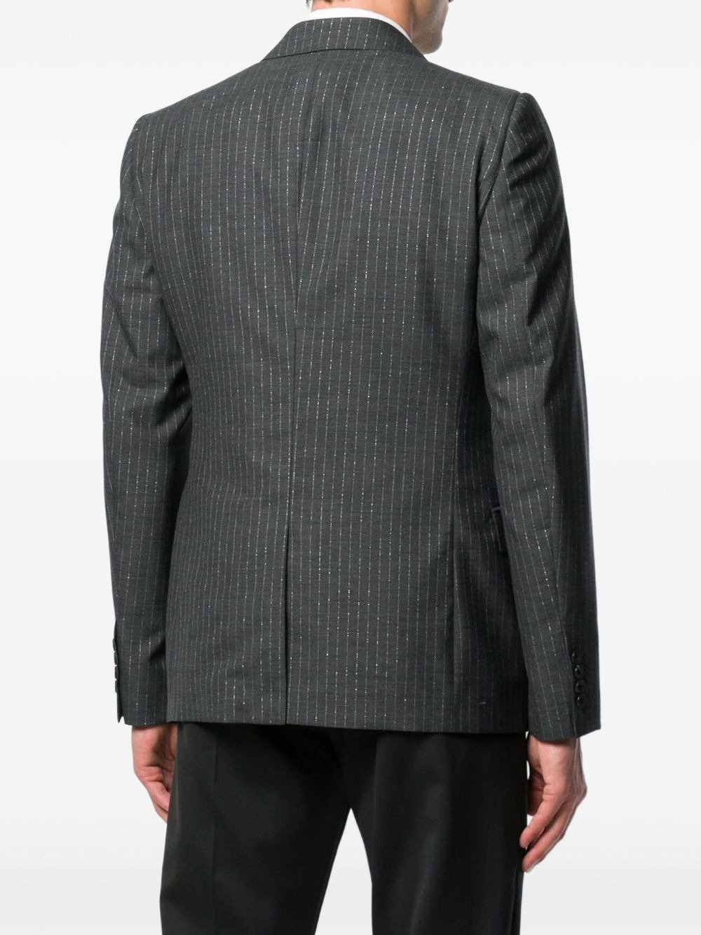 insect embellished pinstriped blazer - 4