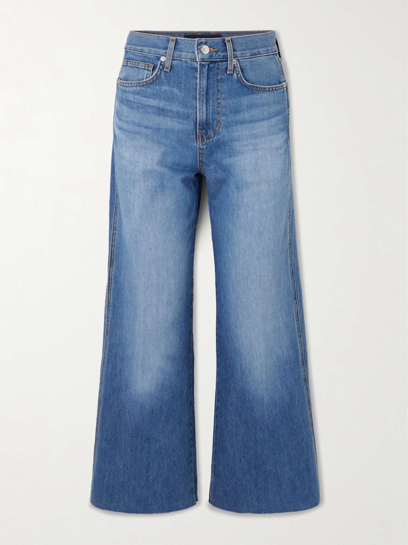 Taylor cropped frayed high-rise wide-leg jeans - 1