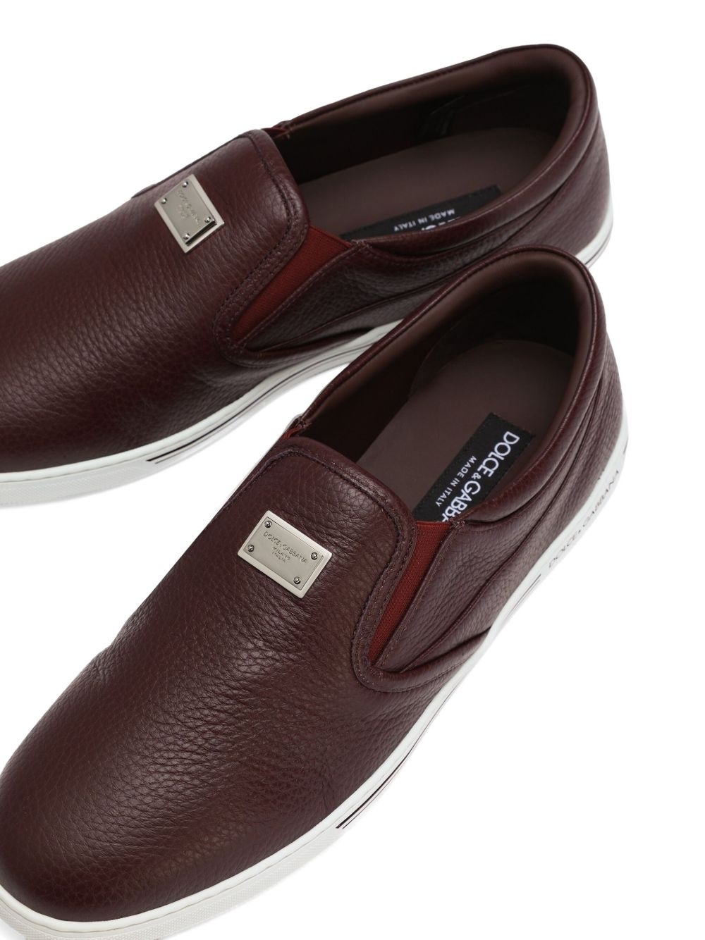 logo-plaque slip-on sneakers - 4