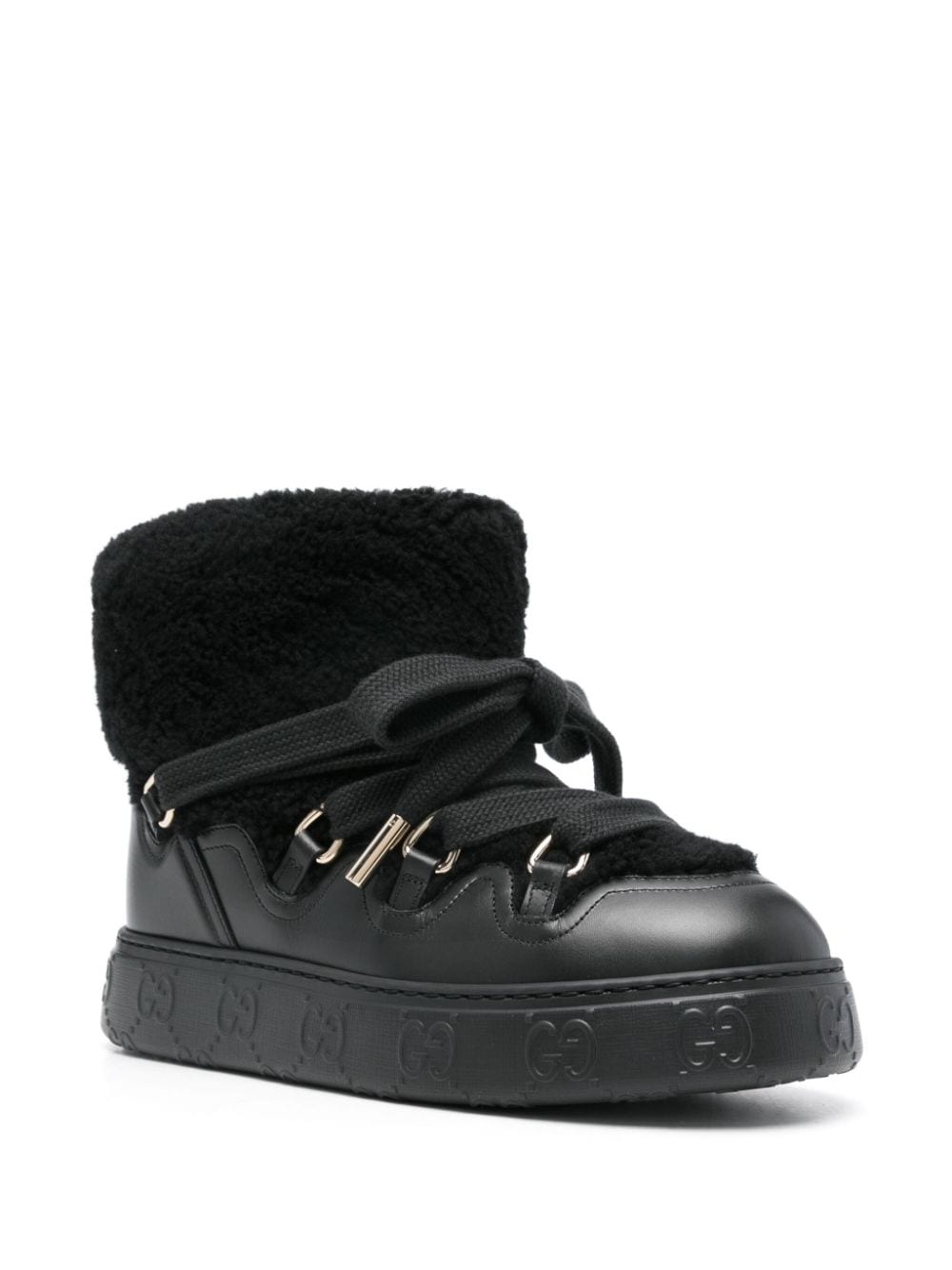 faux-shearling ankle boots - 2