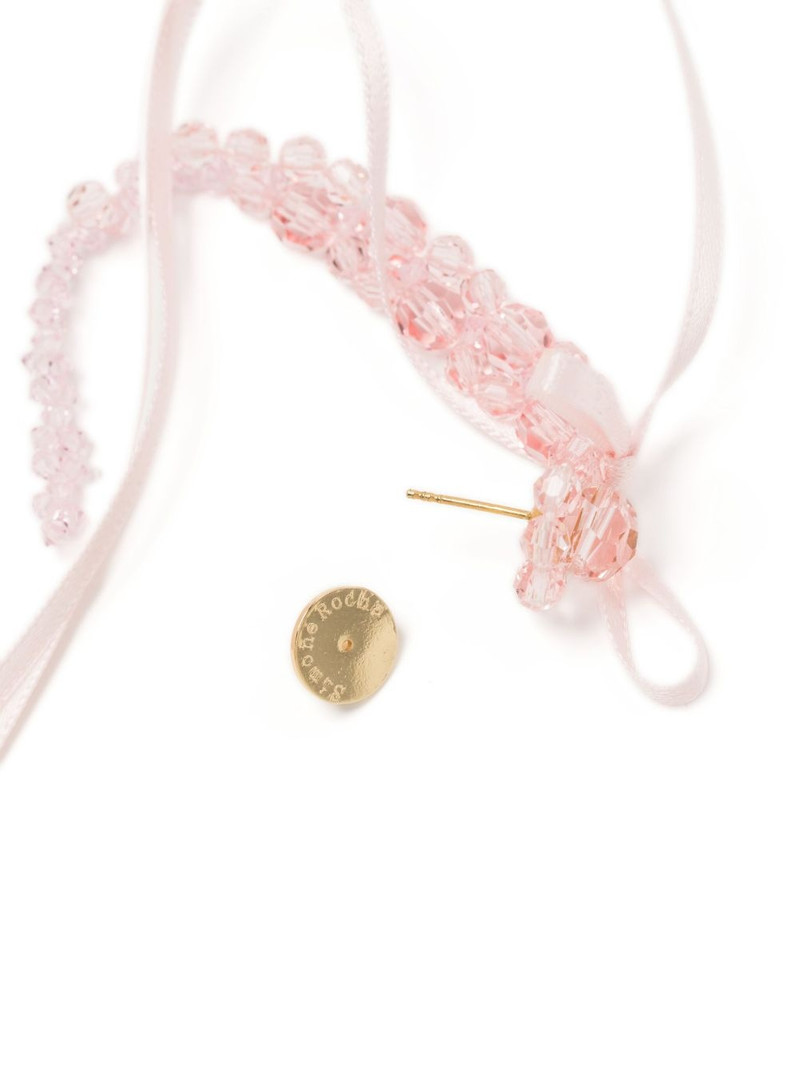 Simone Rocha Slim Bow Ribbon drop earrings outlook