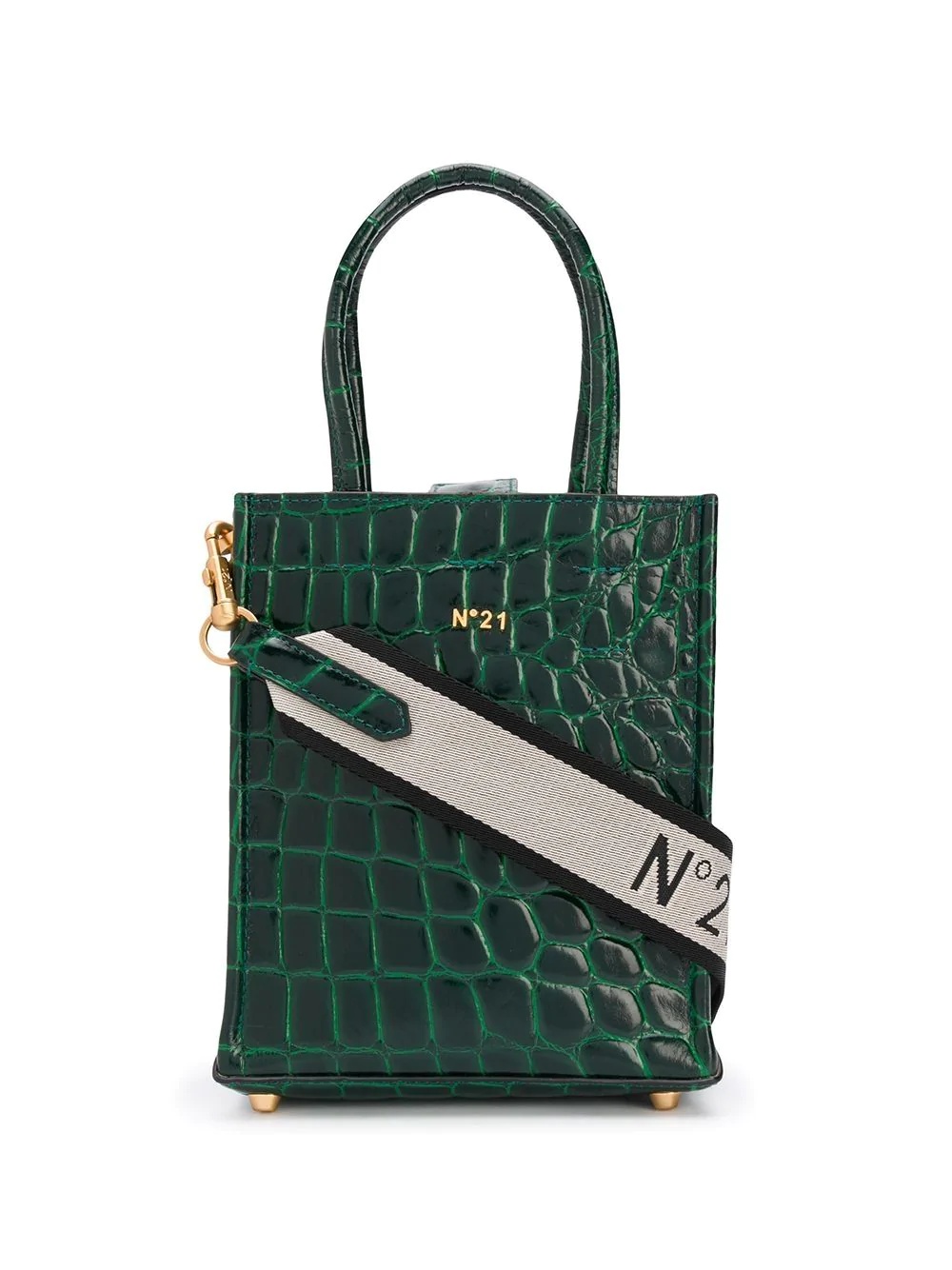 Nano Crocodile-Effect Logo Shopper - 1