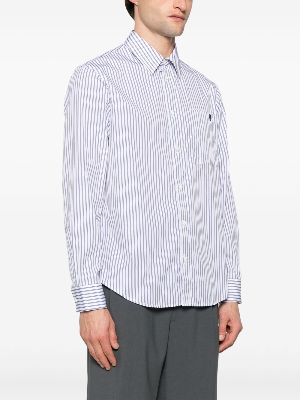 striped cotto shirt - 4