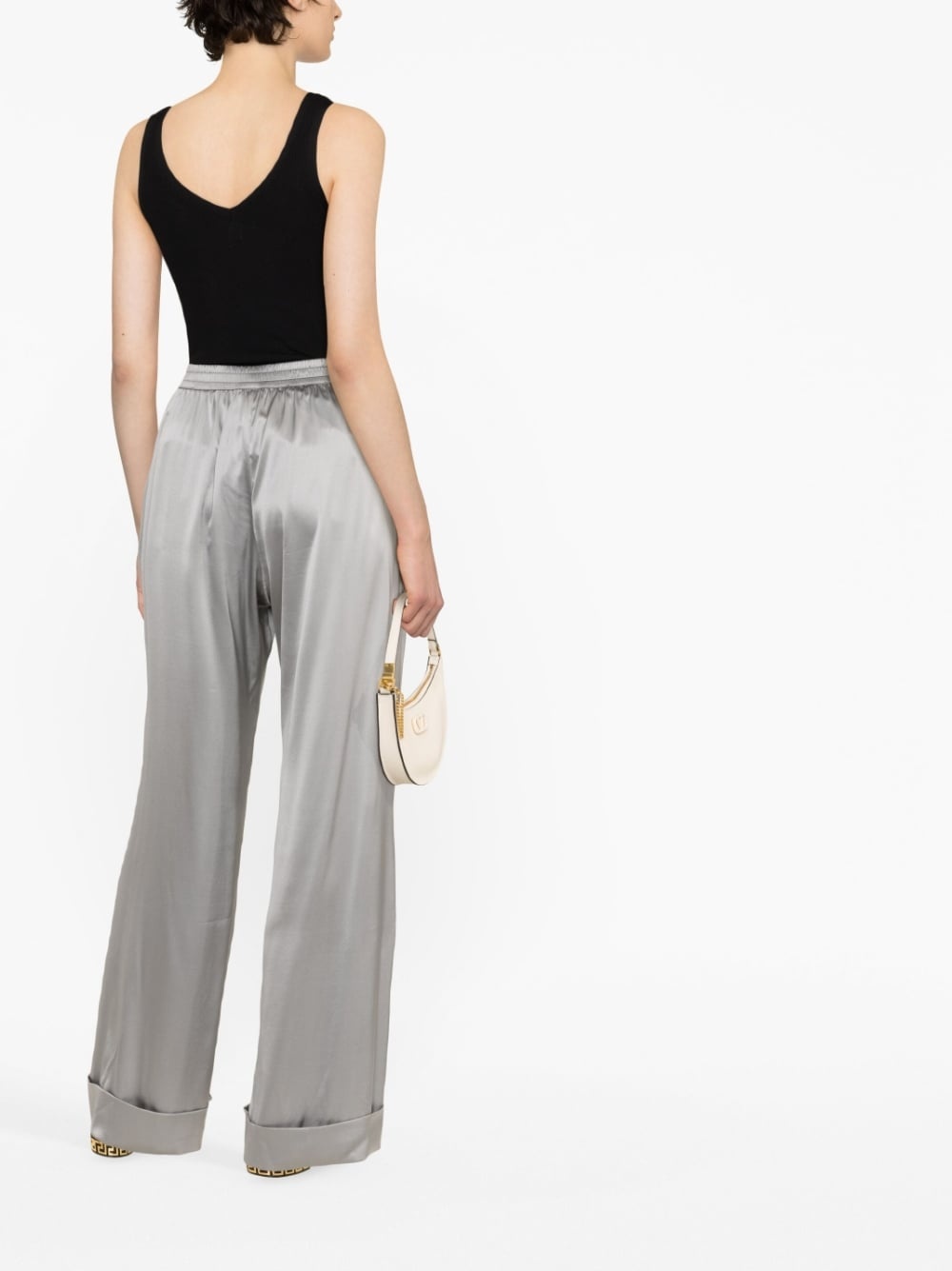 high-waist silk trousers - 3