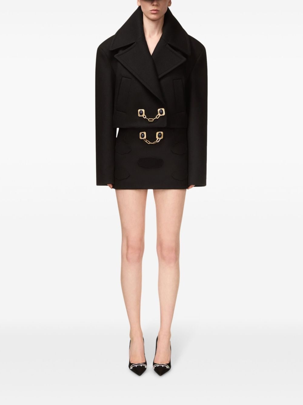 chain-detailing cropped jacket - 3