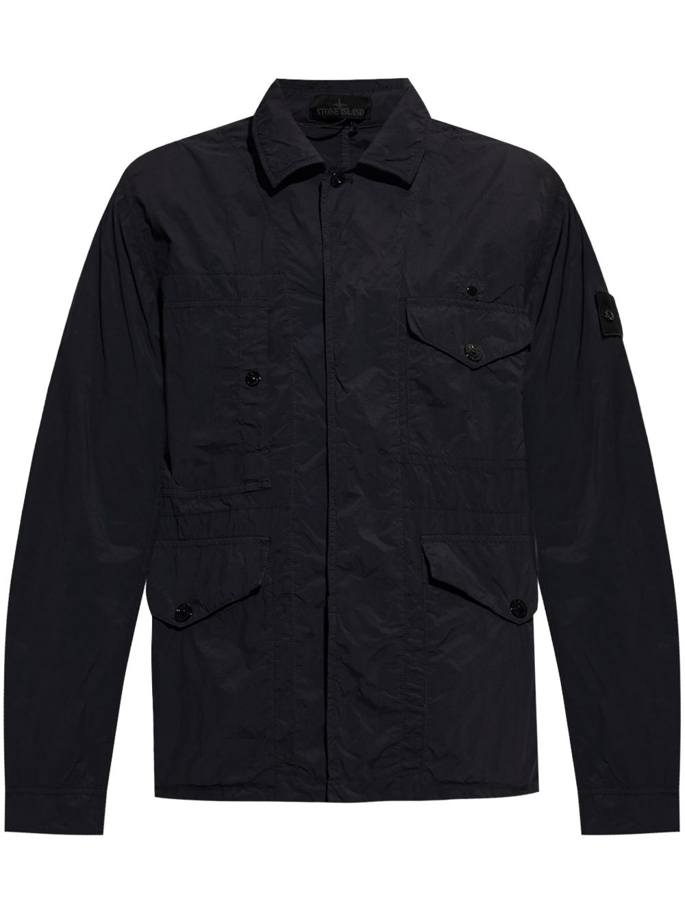 creased multi-pocket shirt jacket - 1
