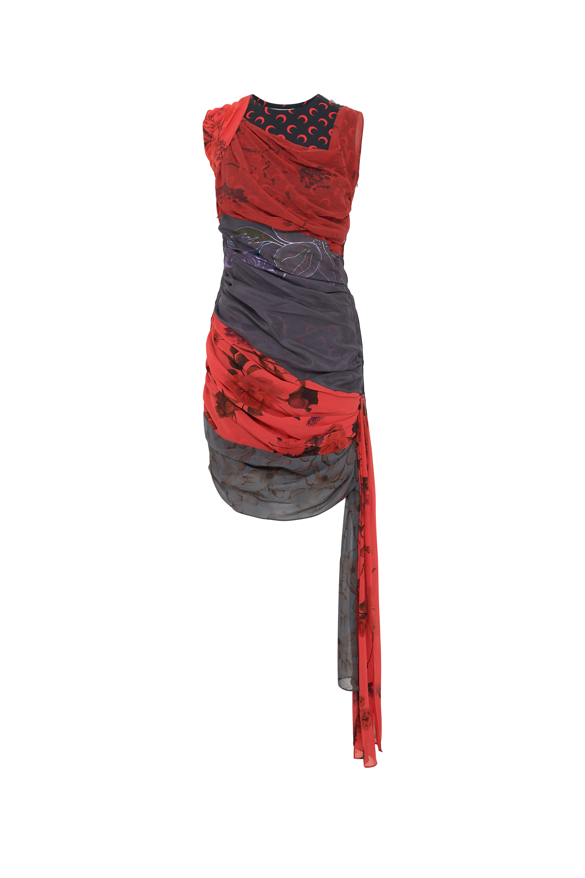 Upcycled Silk Scarves Draped Dress - 6