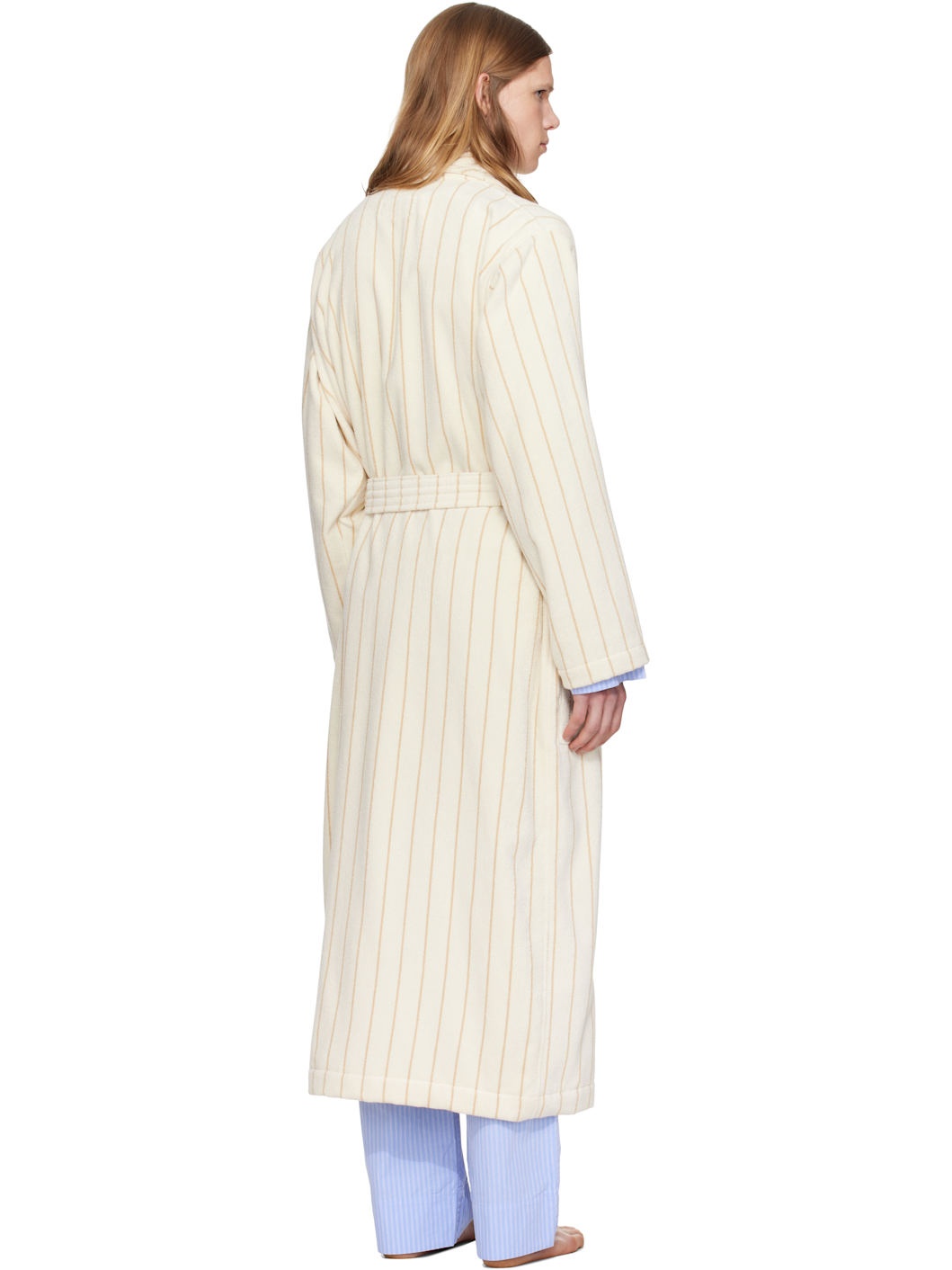 Off-White & Tan Terry Classic Bathrobe - 3