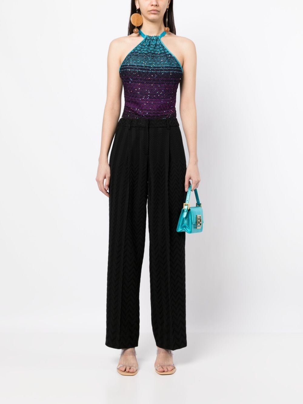 zigzag tailored trousers - 2