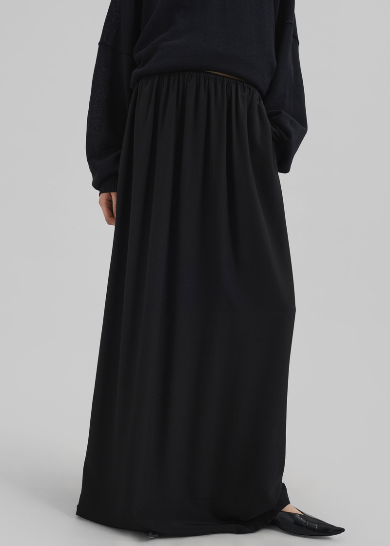 Sibena Silk Maxi Skirt - Black 7
