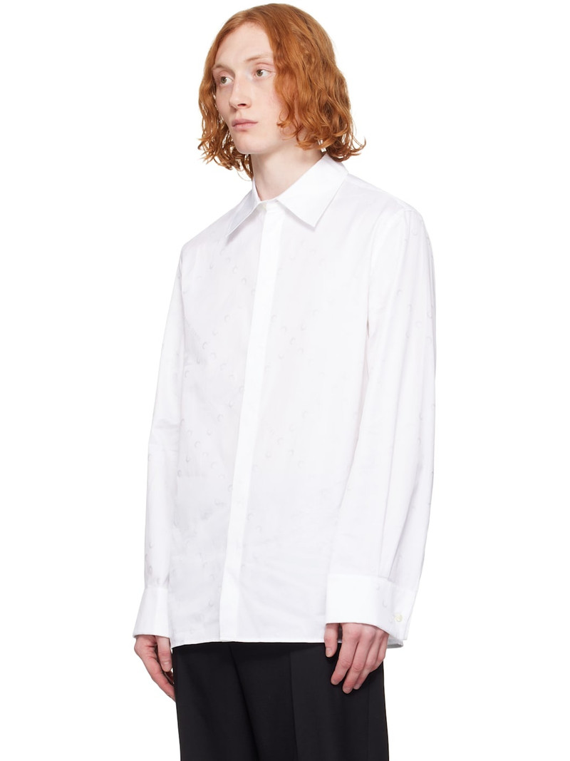 Marine Serre White 'MS' Jacquard Poplin Button Up Shirt outlook