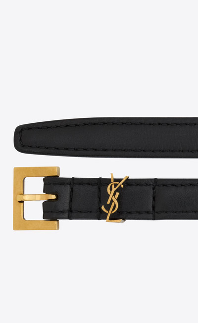 SAINT LAURENT cassandre extra thin belt in smooth leather outlook