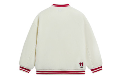 Li-Ning Li-Ning Logo Polar Fleece Baseball Jacket 'Beige Red' AFDSD31-1 outlook