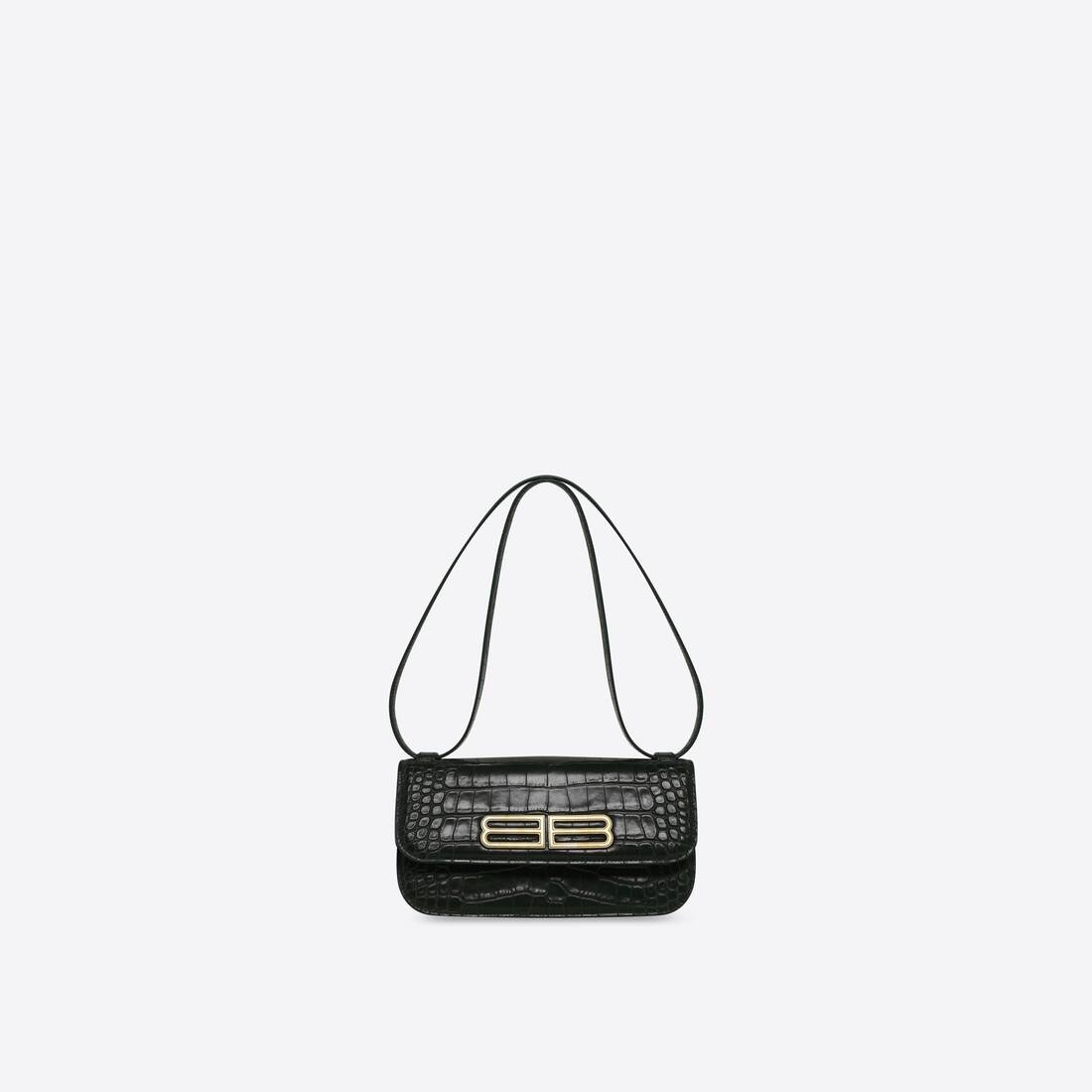 Women's Gossip Small Bag Crocodile Embossed in Black - 4